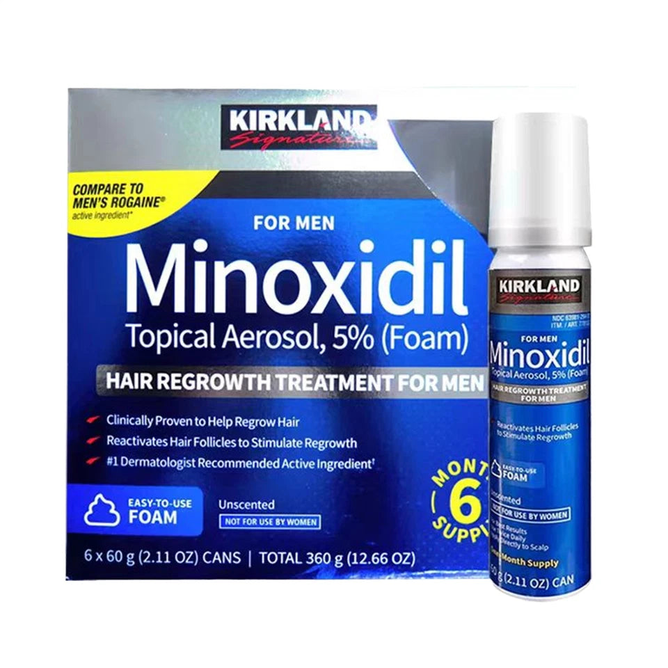 Producto de ejemploKirkland Signature Minoxidil 5% Foam – Tratamiento para el Crecimiento del Cabello para Hombres – 6 Meses