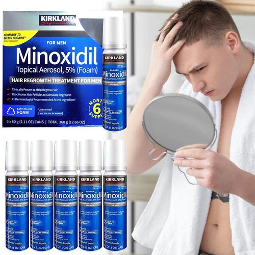 Producto de ejemploKirkland Signature Minoxidil 5% Foam – Tratamiento para el Crecimiento del Cabello para Hombres – 6 Meses